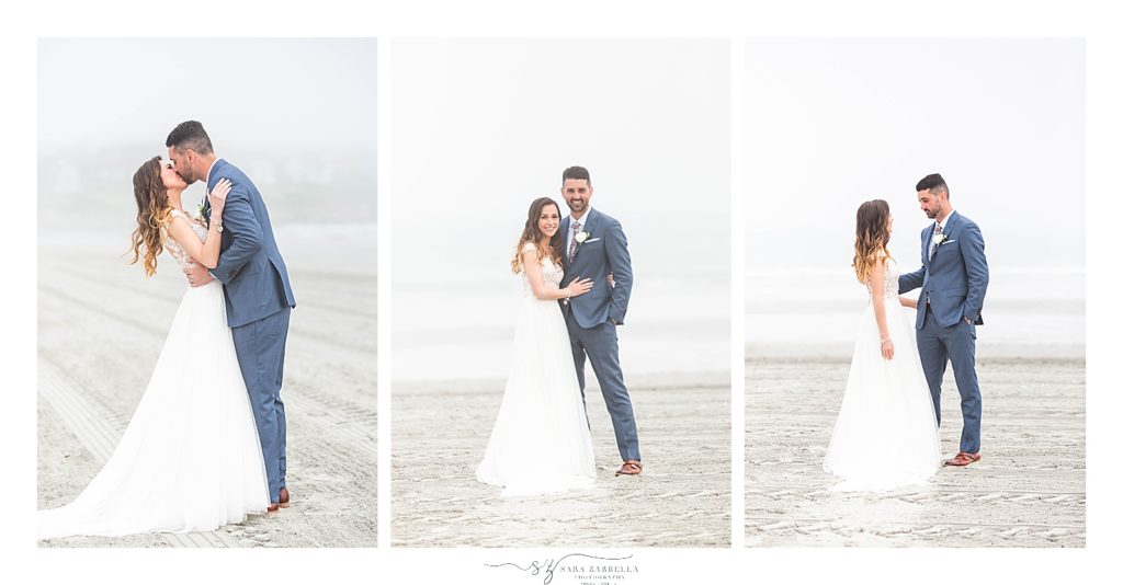 wedding portraits on beach photographed by RI wedding photographer Sara Zarella Photography
