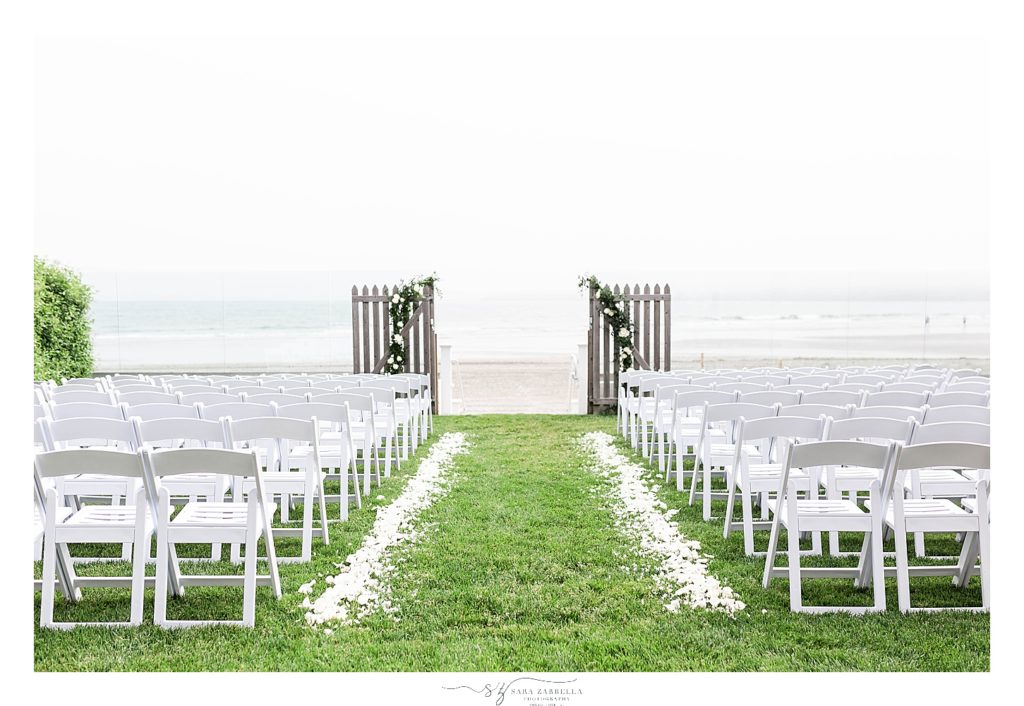 outdoor beachfront ceremony with wedding photographer Sara Zarella Photography
