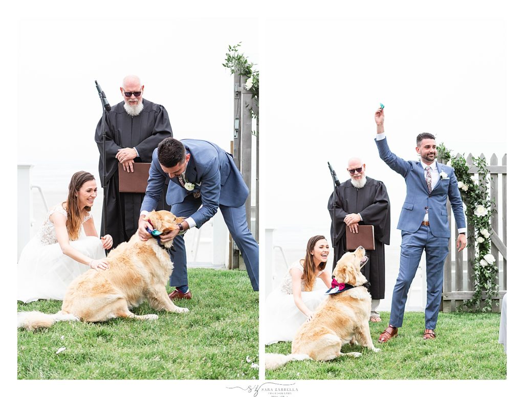 dog during wedding ceremony photographed by wedding photographer Sara Zarella Photography