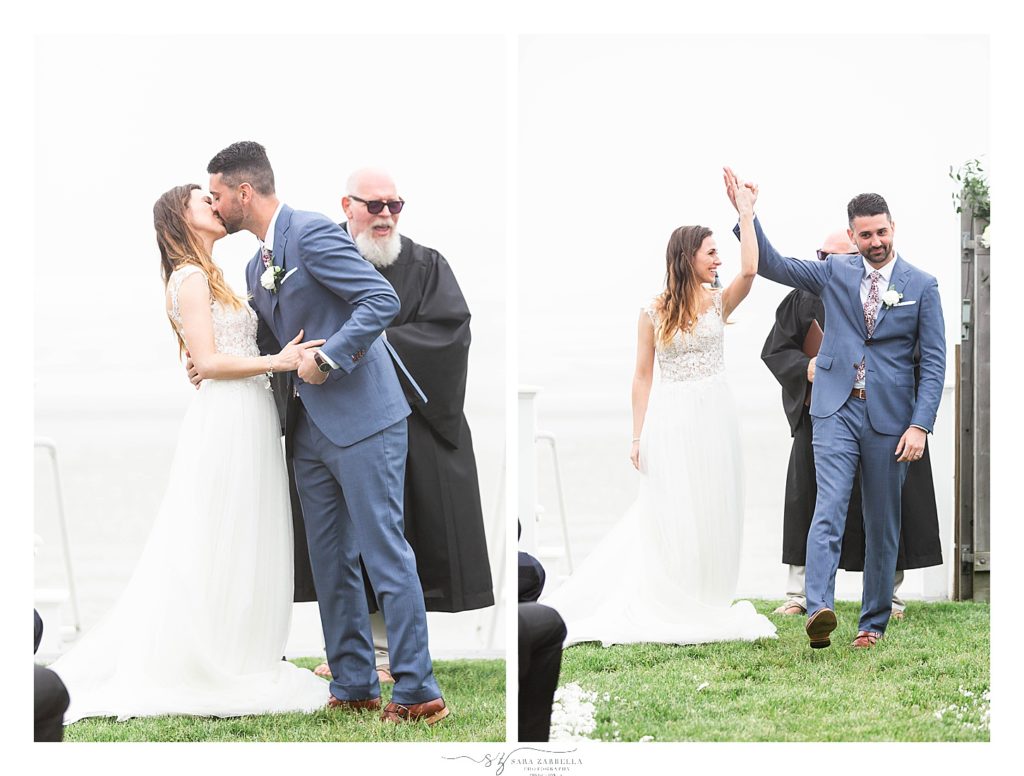 bride and groom celebrate with wedding photographer Sara Zarella Photography