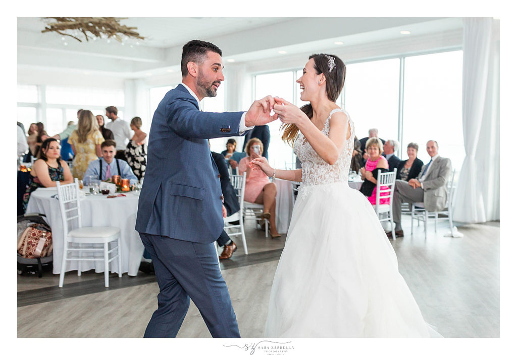 wedding photographer Sara Zarella Photography photographs first dance in Newport RI