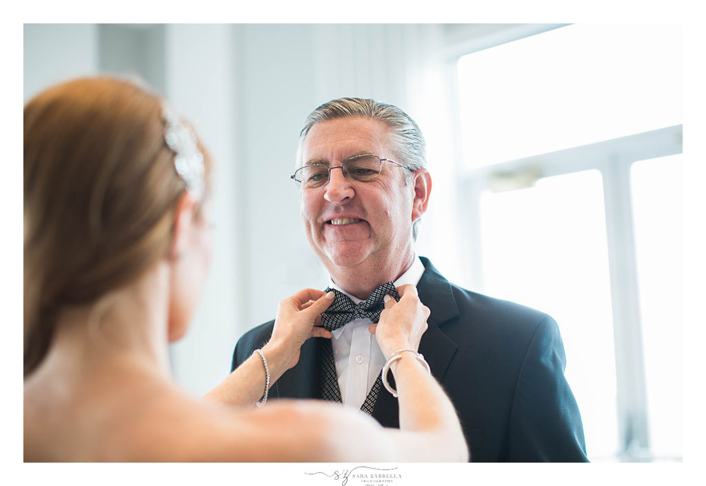 first look with dad photographed by Newport wedding photographer Sara Zarrella Photography