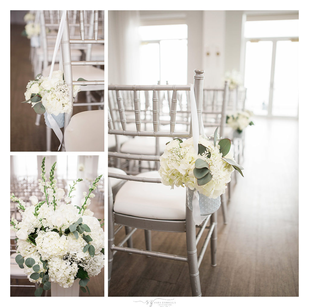 Gurney's Newport Resort wedding ceremony details photographed by Sara Zarrella Photography