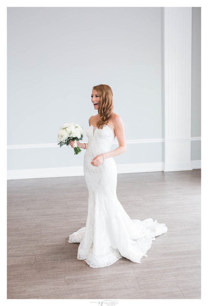 bridesmaid reveal for Gurney's Newport Resort wedding photographed by Sara Zarrella Photography