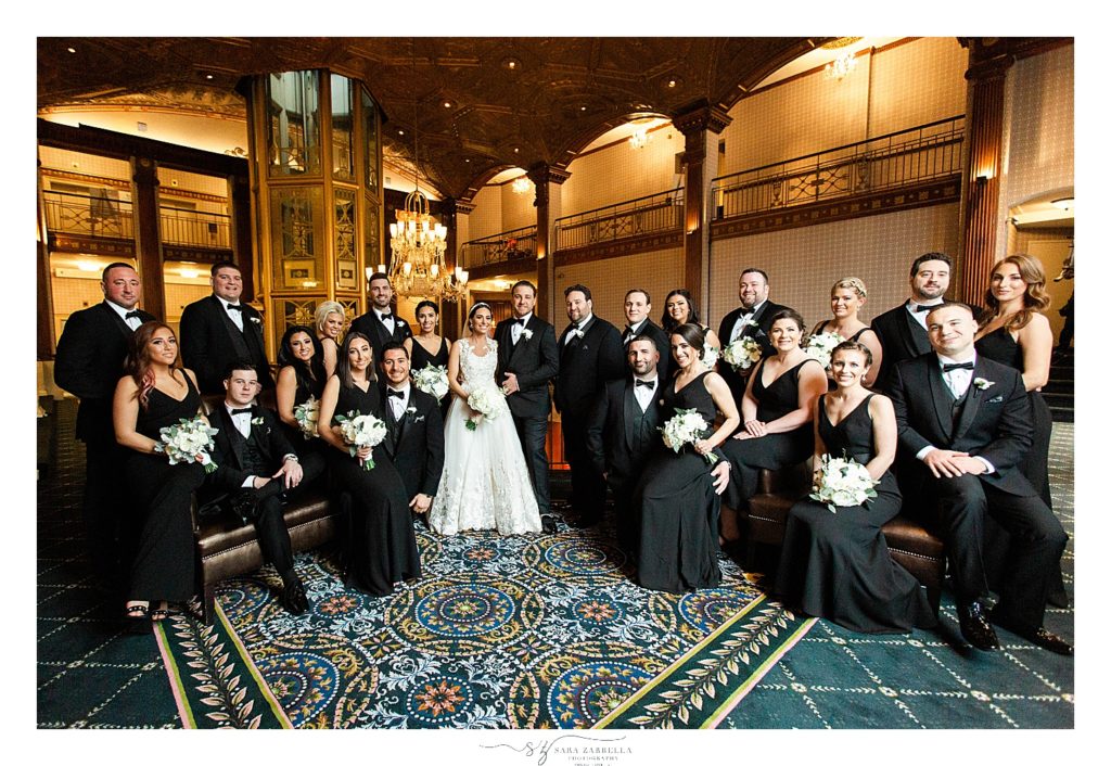 Sara Zarrella Photography photographs bridal party in Graduate Providence formerly Providence Biltmore