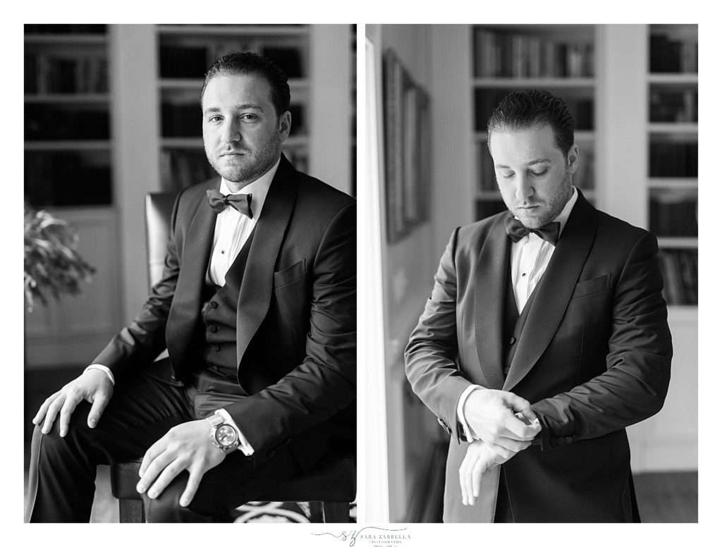 classic groom portraits photographed by RI wedding photographer Sara Zarrella Photography