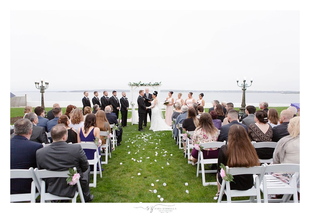 Rhode Island waterfront wedding photographed by wedding photographer Sara Zarrella Photography