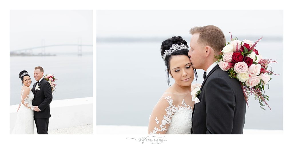 waterfront wedding portraits photographed by Rhode Island wedding photographer Sara Zarrella Photography