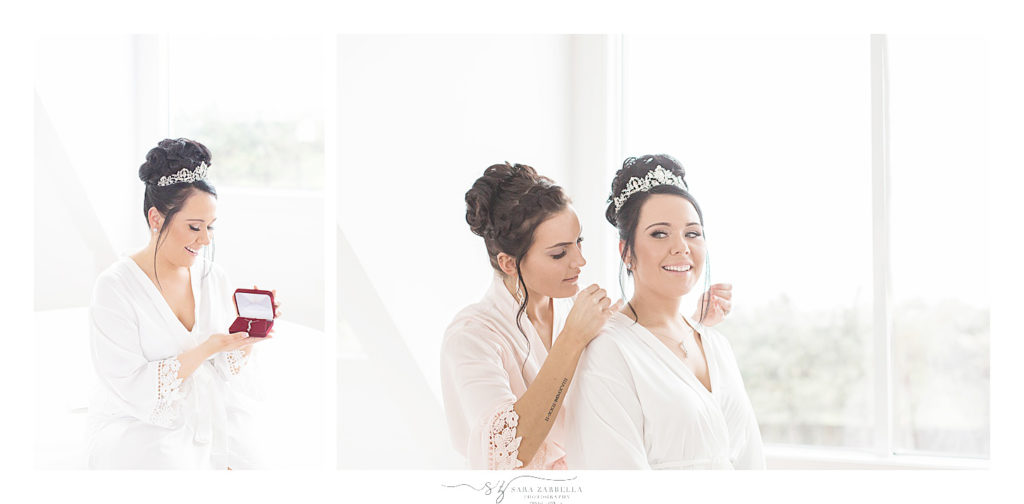 bride prepares for wedding day with wedding photographer Sara Zarrella Photography