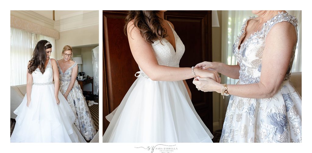 bridal preparations for OceanCliff wedding day with Sara Zarrella Photography