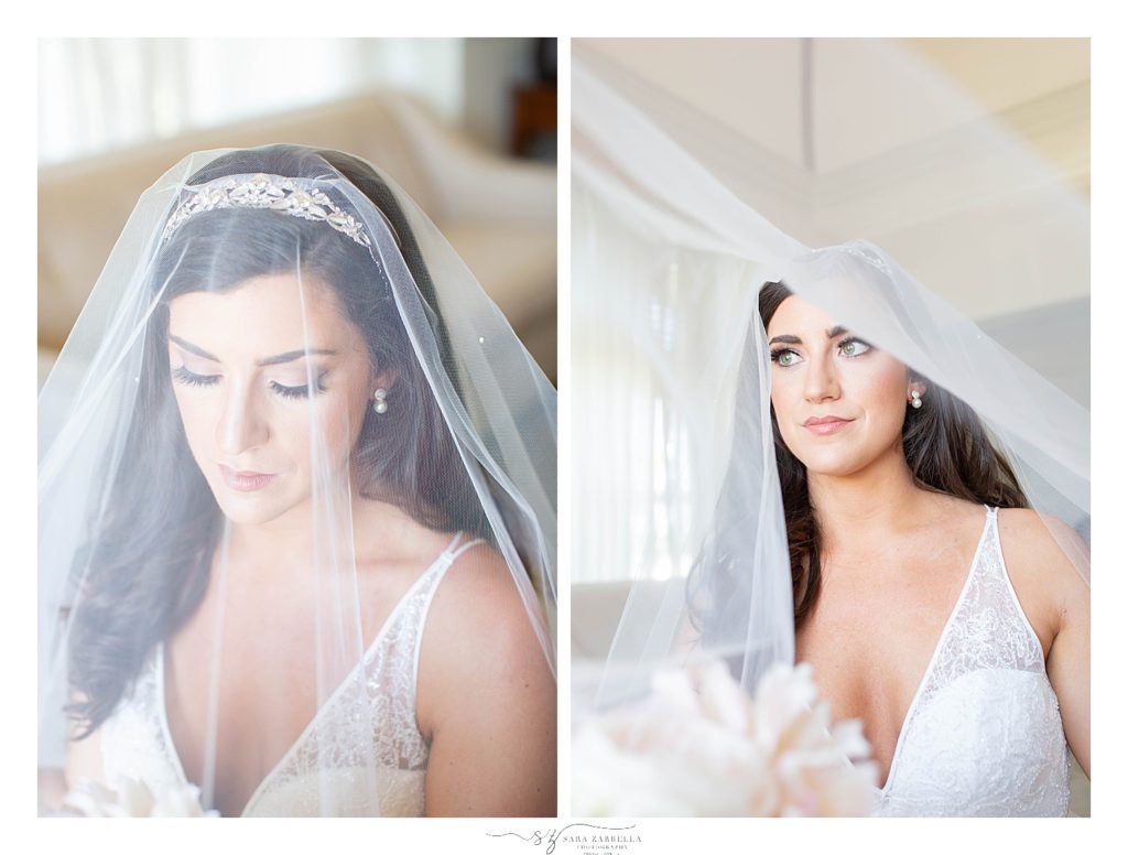 wedding portraits of the bride by Newport RI wedding photographer Sara Zarrella Photography