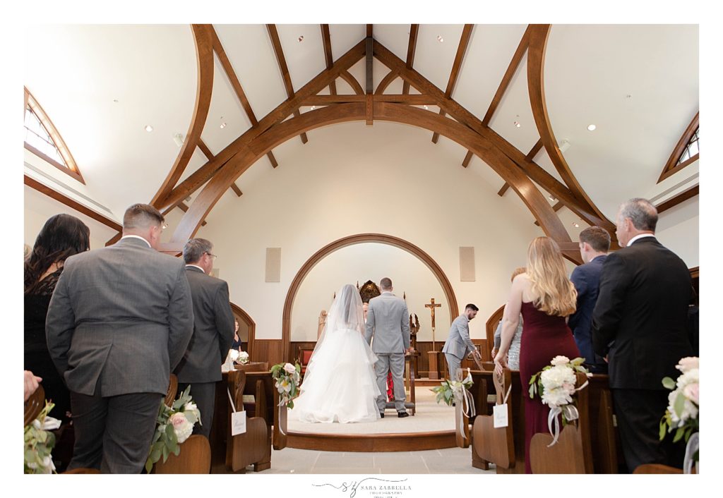 Rhode Island wedding ceremony in church photographed by Sara Zarrella Photography