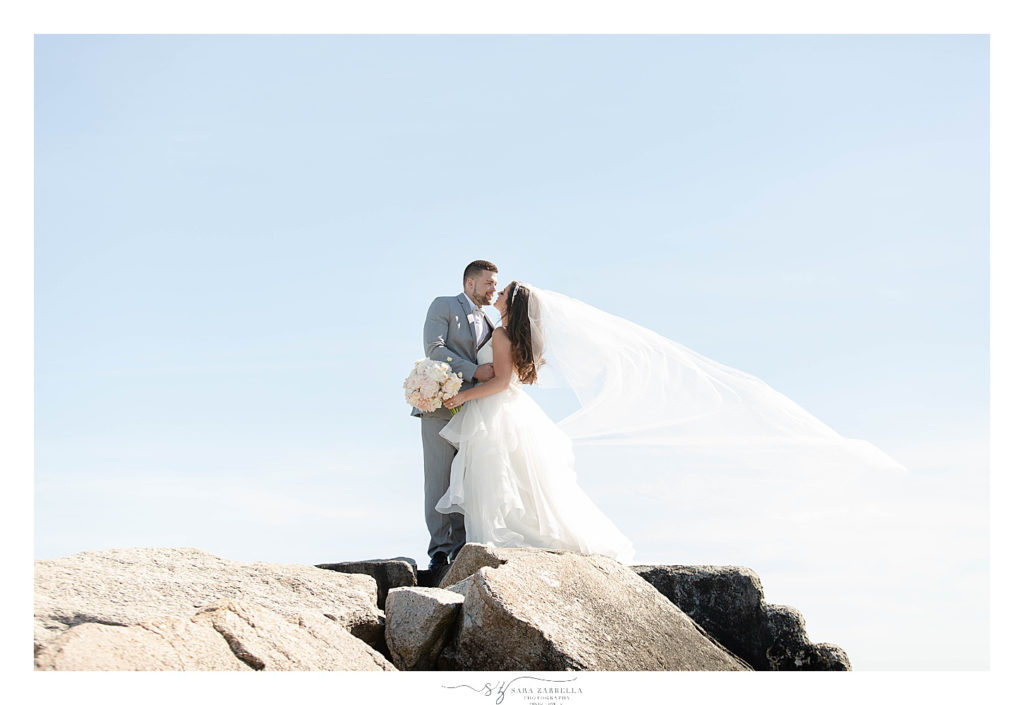wedding portraits on beach with Sara Zarrella Photography