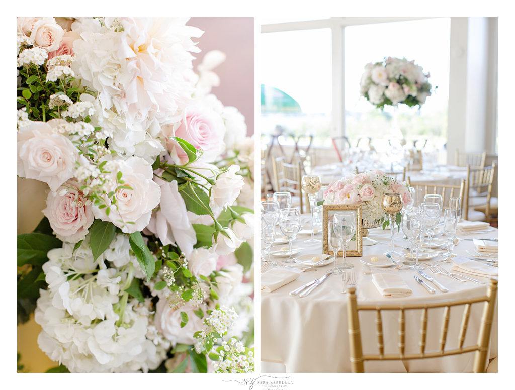 wedding reception details at OceanCliff photographed by Sara Zarrella Photography