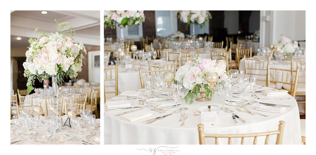 OceanCliff wedding reception details photographed by Sara Zarrella Photography