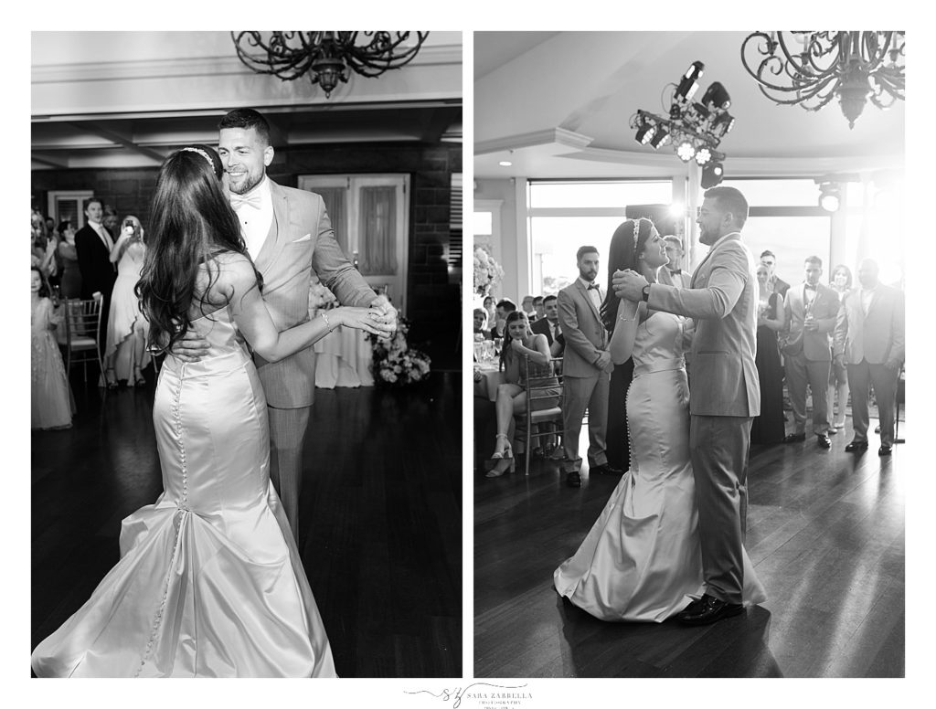 first dance at OceanCliff wedding reception photographed by Sara Zarrella Photography