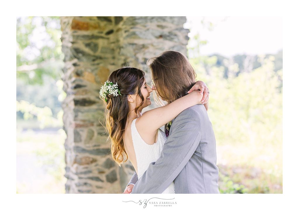 Rhode Island wedding day first look with Sara Zarrella Photography