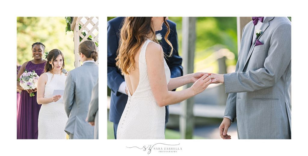 ring exchange photographed by RI wedding photographer Sara Zarrella Photography