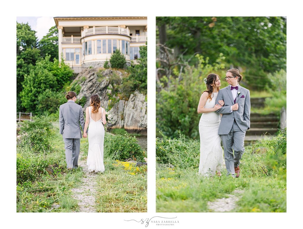 wedding portraits on Squantum Association Island with Sara Zarrella Photography