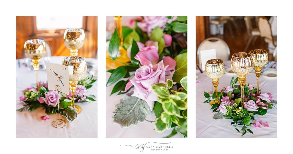 reception centerpieces by Golden Gate Studios photographed by Sara Zarrella Photography