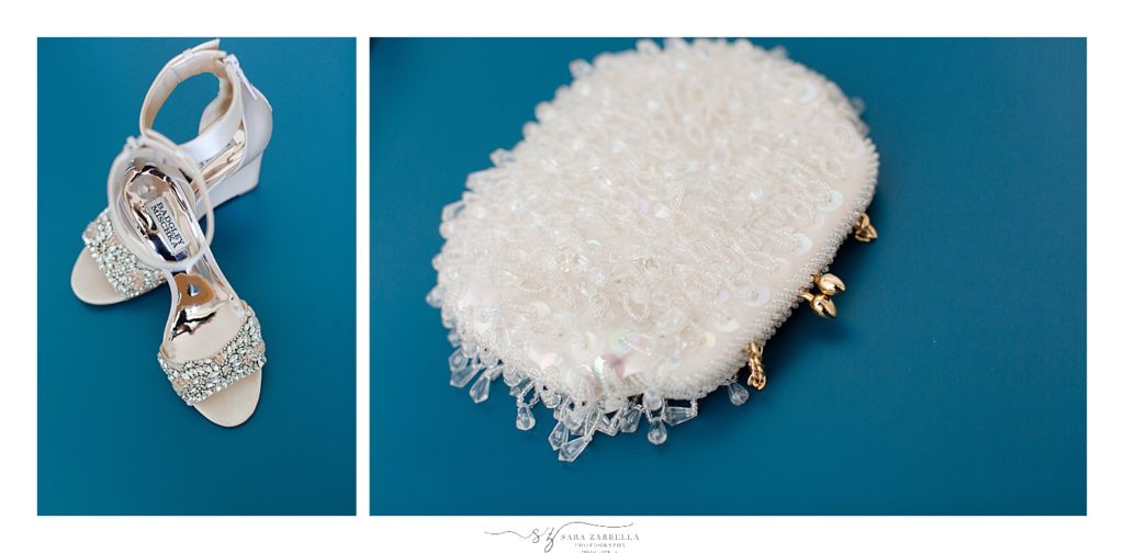 bride's details for classic wedding day at Gurney's with Sara Zarrella Photography