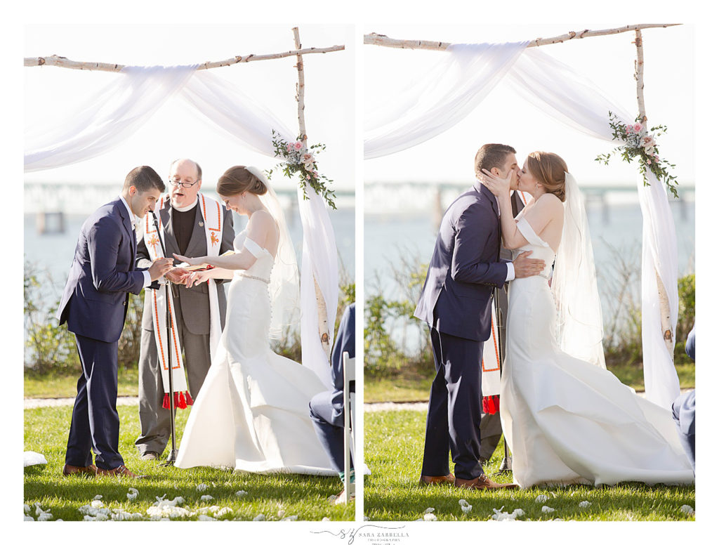 first kiss on Gurney's wedding day photographed by Sara Zarrella Photography