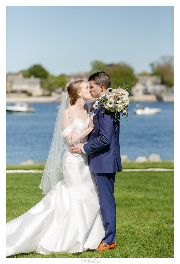 summer wedding portraits along water in Rhode Island by Sara Zarrella Photography