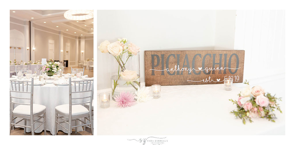 elegant wedding reception details with Sara Zarrella Photography