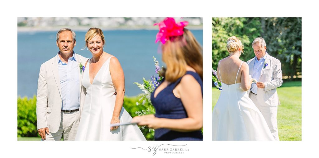 wedding ceremony at the Chanler at Cliff Walk with Sara Zarrella Photography