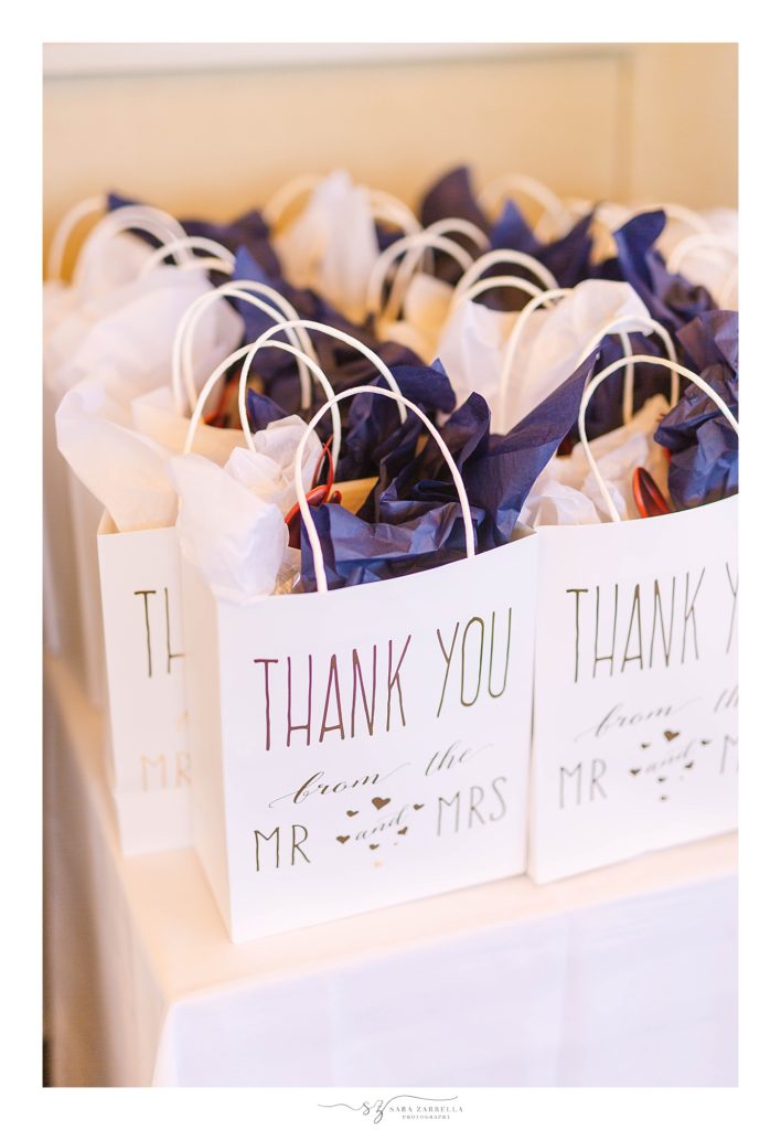favor bags for RI wedding photographed by Sara Zarrella Photography
