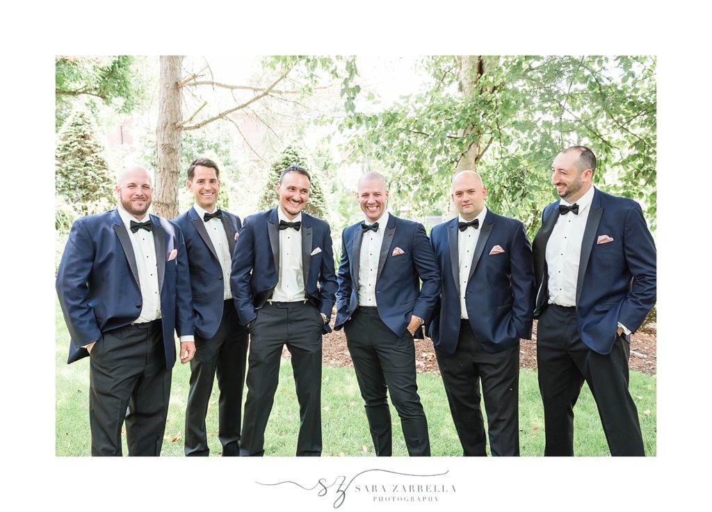 groomsmen photographed by Rhode Island wedding photographer Sara Zarrella Photography