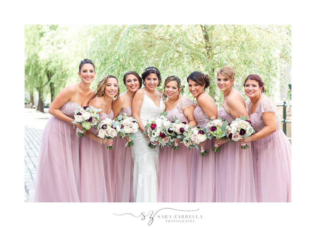 bridesmaids and bride portraits for Alpine Country Club wedding photographed by Sara Zarrella Photography