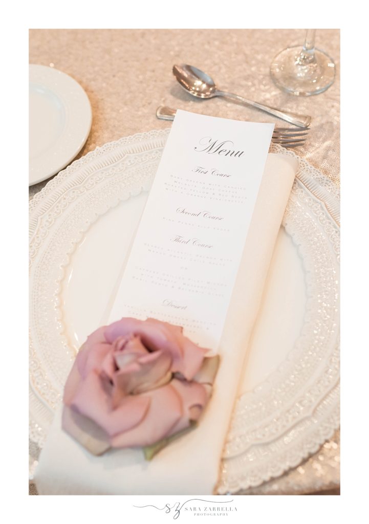 place settings for reception with Sara Zarrella Photography