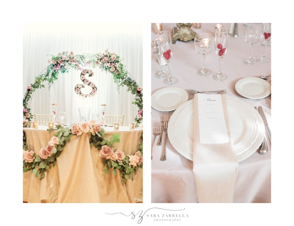 sweetheart table photographed by Sara Zarrella Photography