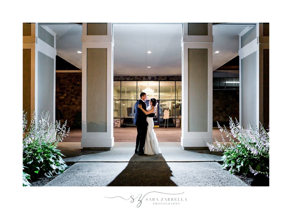 nighttime wedding portraits at Alpine Country Club with Sara Zarrella Photography