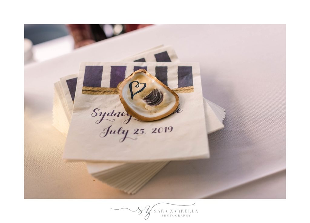 wedding reception details with oysters