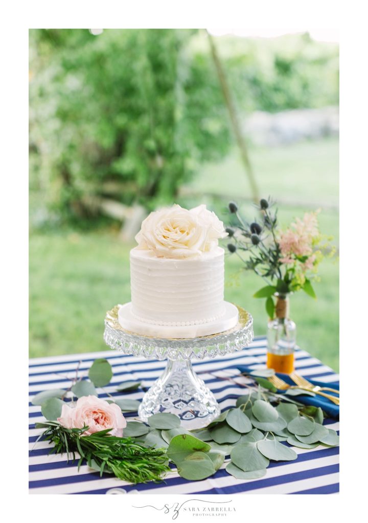 simple wedding cake photographed by Sara Zarrella Photography