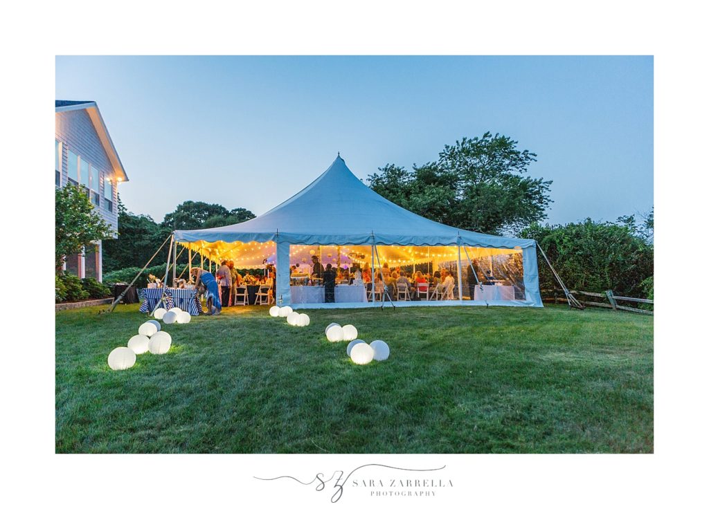 tented wedding reception in Bonnet Shores with Sara Zarrella Photography