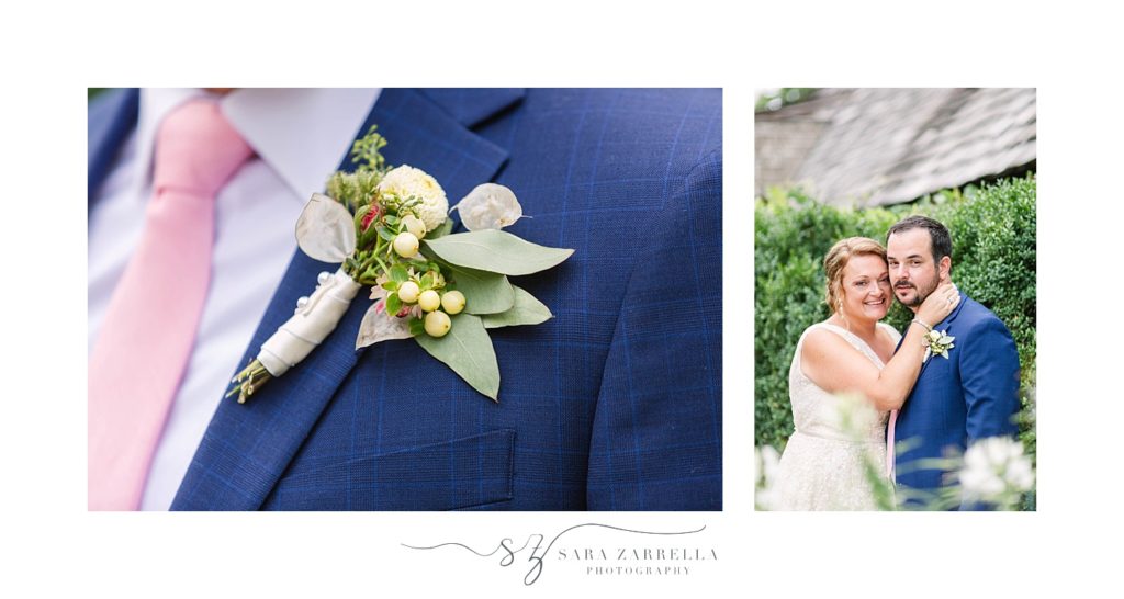 groom's details for East Greenwich wedding day photographed by Sara Zarrella Photography