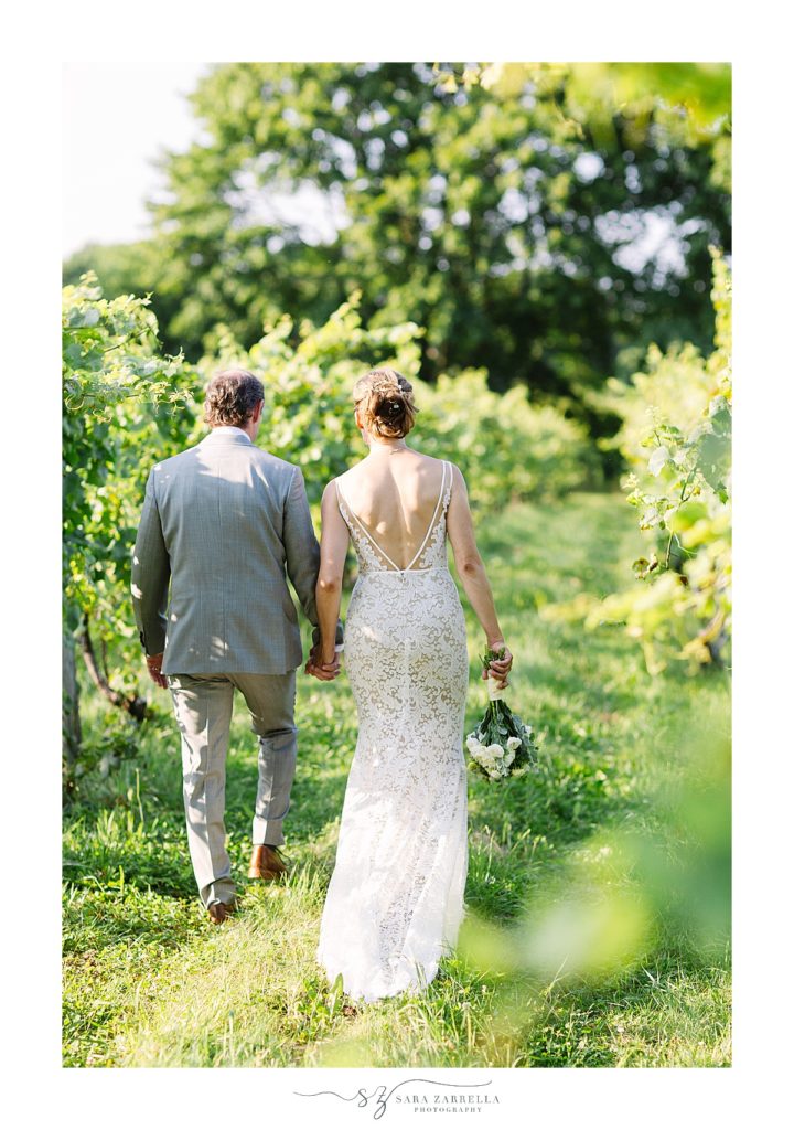 wedding portraits in the vines photographed by Sara Zarrella Photography