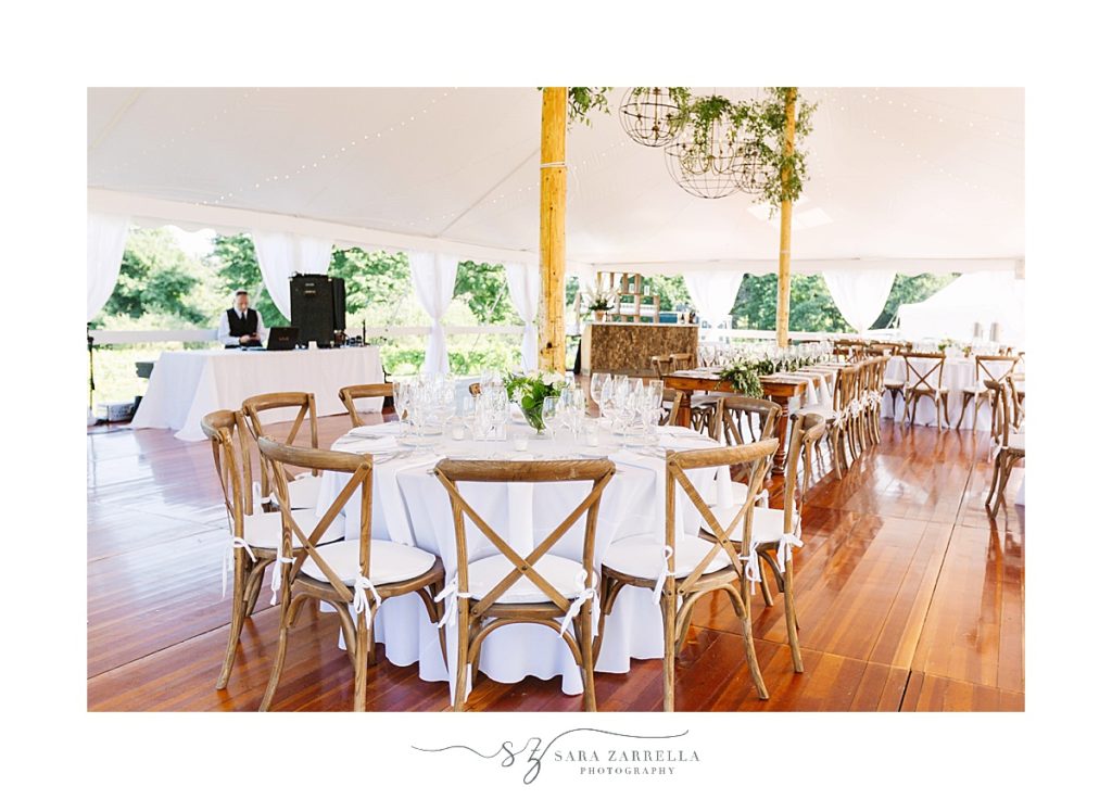 wedding reception tables photographed by Sara Zarrella Photography