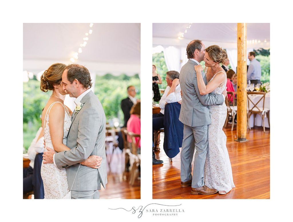 first dance photographed by Sara Zarrella Photography at Greenvale Vineyards
