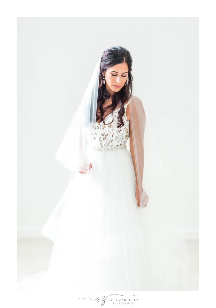 elegant bridal portrait in Belle Mer with Sara Zarrella Photography