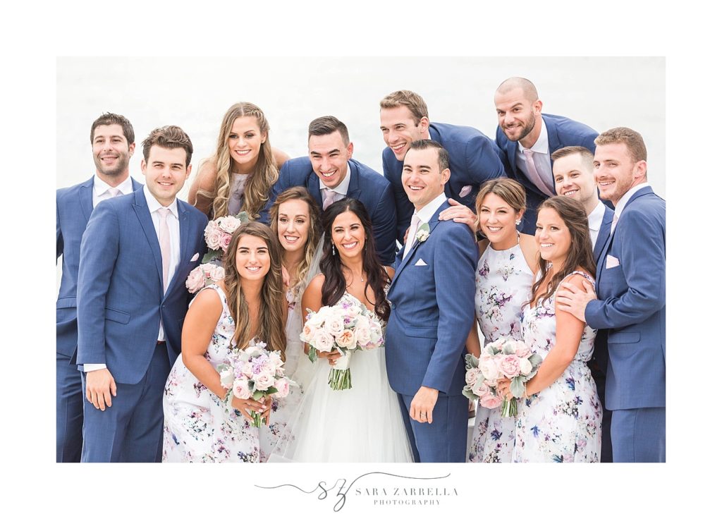wedding party at Belle Mer in Newport RI with Sara Zarrella Photography
