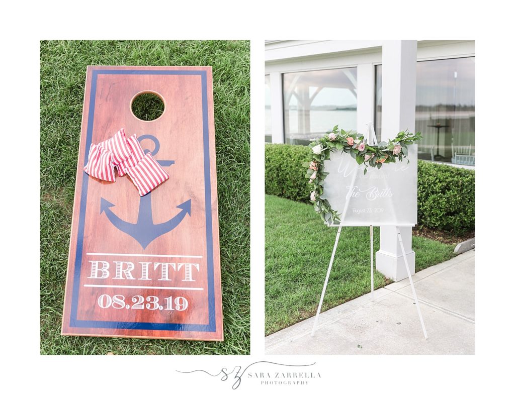 wedding details for reception at Belle Mer by Sara Zarrella Photography