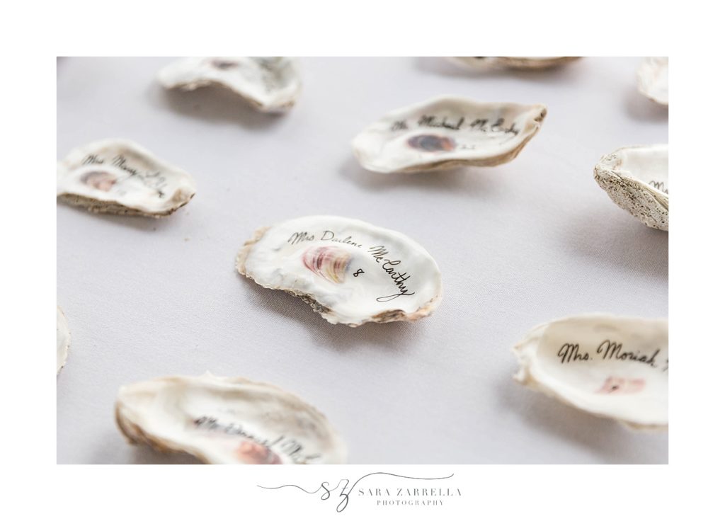 oyster seating chart by Sara Zarrella Photography