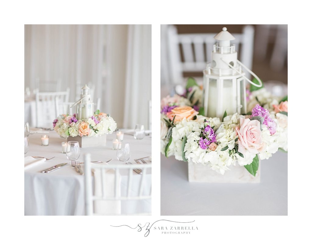 Belle Mer wedding centerpieces photographed by Sara Zarrella Photography
