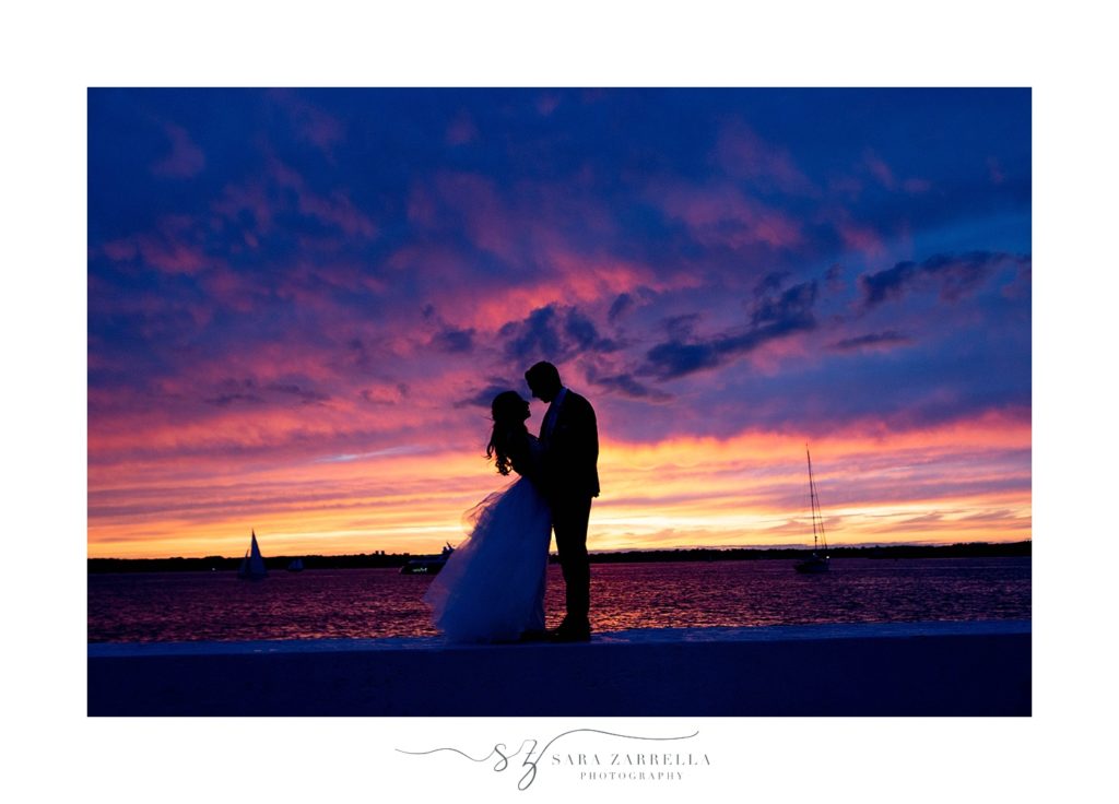 Sunset wedding photos at Belle Mer with Sara Zarrella Photography