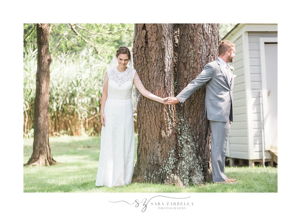 first touch photographed by Rhode Island wedding photographer Sara Zarrella Photography