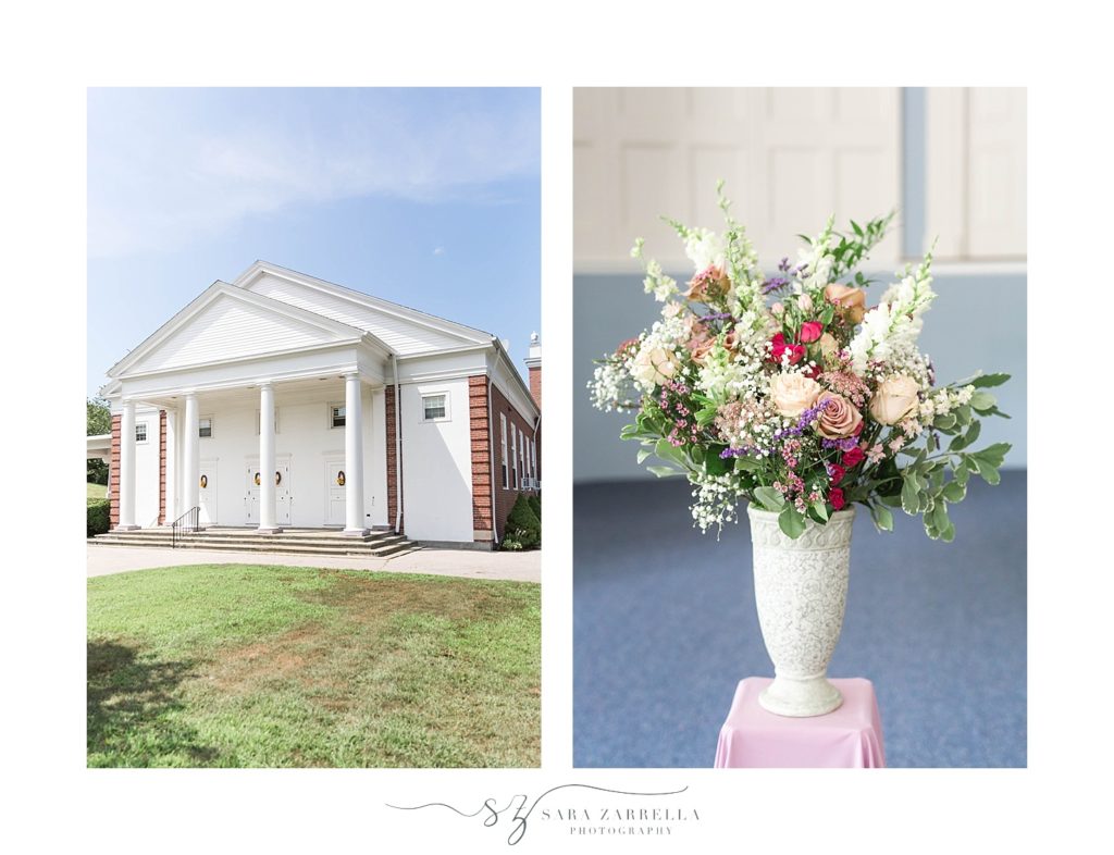 Rhode Island church wedding details photographed by Sara Zarrella Photography